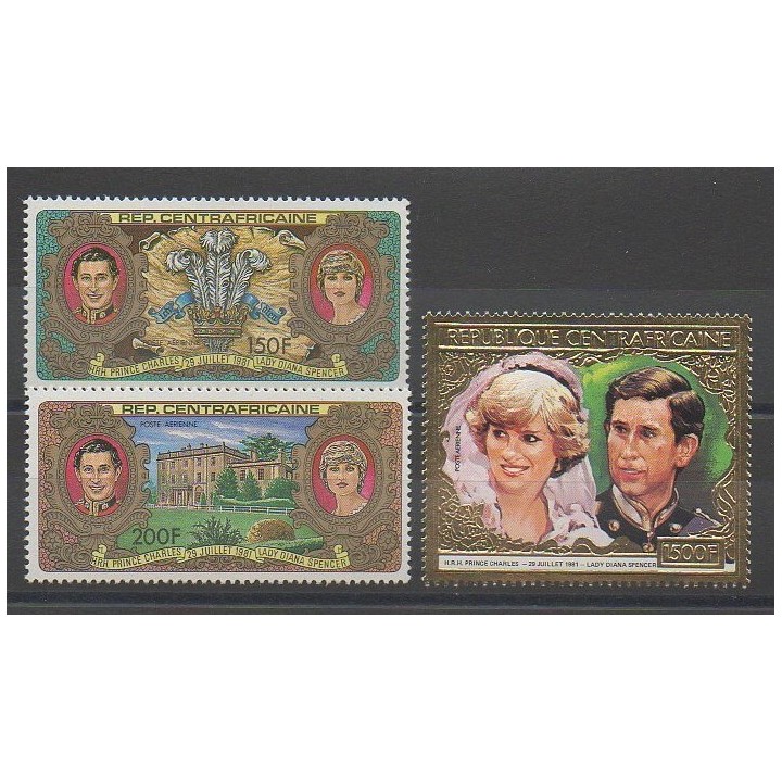Timbres - Centrafricaine (République) - 1981 - No PA243/PA245 - Royauté