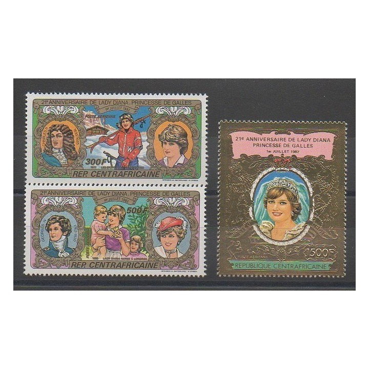 Timbres - Centrafricaine (République) - 1982 - No PA263/PA265 - Royauté