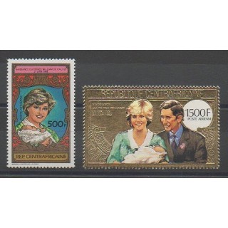 Stamps - Central African Republic - 1983 - Nb PA283/PA284 - Royalty