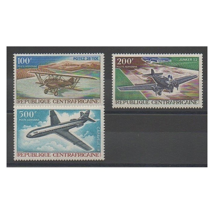 Stamps - Central African Republic - 1967 - Nb PA50/PA52 - Planes