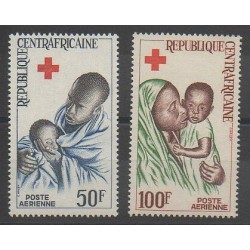 Centrafricaine (République) - 1965 - No PA36/PA37 - Santé ou Croix-Rouge