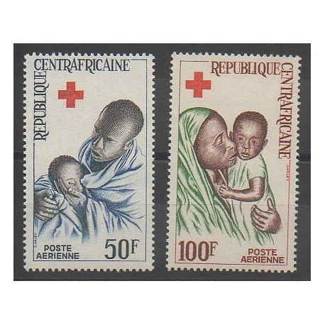 Centrafricaine (République) - 1965 - No PA36/PA37 - Santé ou Croix-Rouge