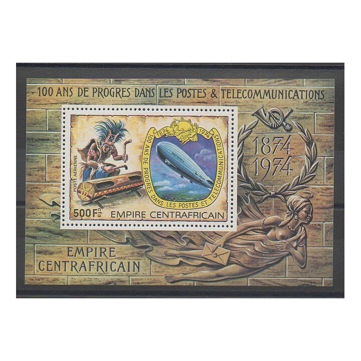 Stamps - Central African Republic - 1978 - Nb BF23 - Hot-air balloons - Airships
