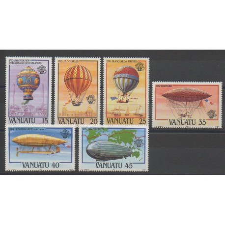 Vanuatu - 1983 - Nb 676/681 - Hot-air balloons - Airships