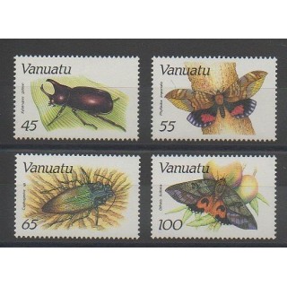 Timbres - Vanuatu - 1987 - No 784/787 - Papillons - Insectes