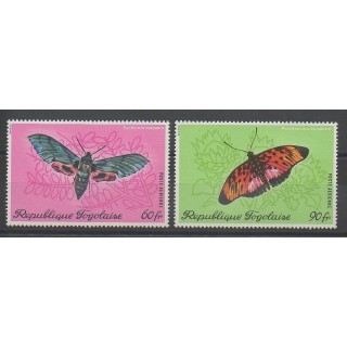 Timbres - Togo - 1970 - No PA139/PA140 - Papillons
