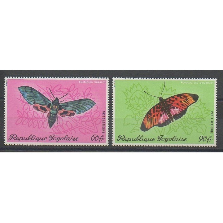 Stamps - Togo - 1970 - Nb PA139/PA140 - Butterflies