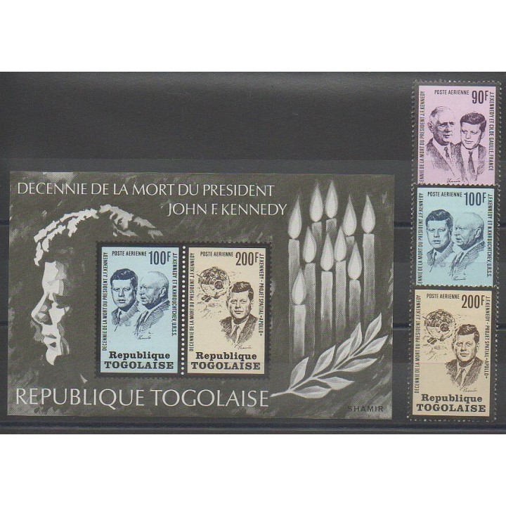 Timbres - Togo - 1973 - No PA208/PA210 - BF72 - Célébrités