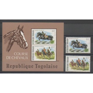 Timbres - Togo - 1974 - No PA231/PA232 - BF80 - Chevaux - Sports divers