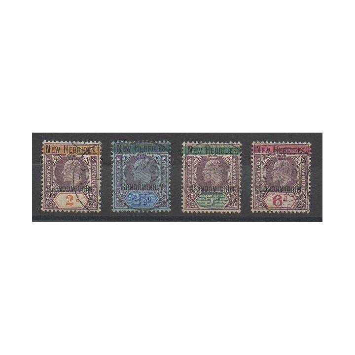 Stamps - New Hebrides - 1908 - Nb 7/10