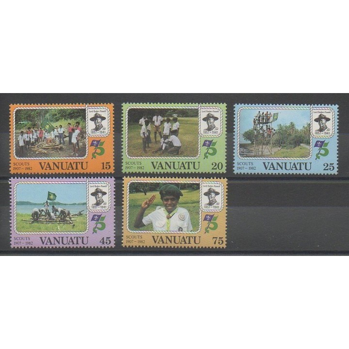Stamps - Vanuatu - 1982 - Nb 657/661 - Scouts