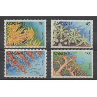 Stamps - Vanuatu - 1986 - Nb 747/750 - Sea life