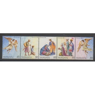 Timbres - Vanuatu - 1990 - No 851/855 - Noël