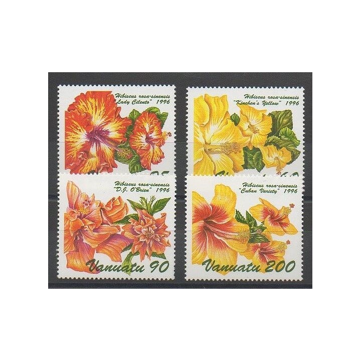 Stamps - Vanuatu - 1996 - Nb 1017/1020 - Flowers