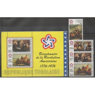 Stamps - Togo - 1976 - Nb PA272/PA275 - BF92 - Various Historics Themes