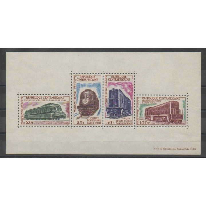 Timbres - Centrafricaine (République) - 1963 - No BF1 - Trains