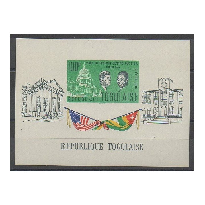 Timbres - Togo - 1962 - No BF8 - Célébrités