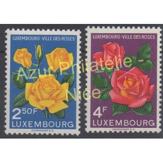 Timbres - Thème roses - Luxembourg - 1956 - No 508/509