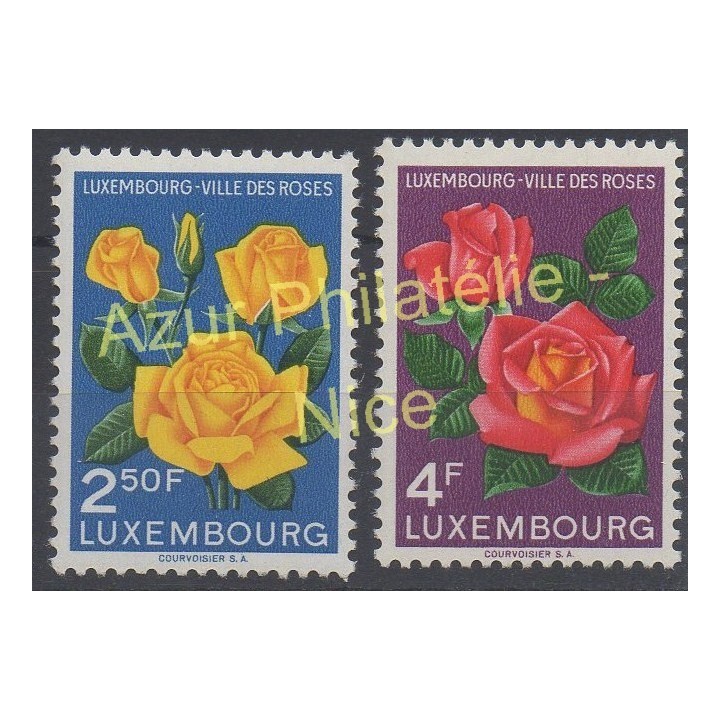 Timbres - Thème roses - Luxembourg - 1956 - No 508/509