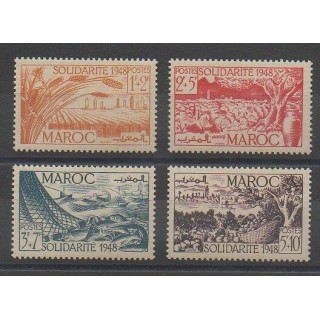 Timbres - Maroc  - 1949 - No 271/274