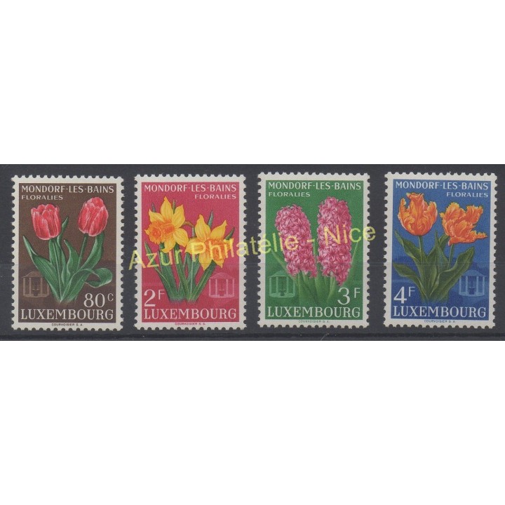 Timbres - Thème fleurs  - Luxembourg - 1955 - No 490/493