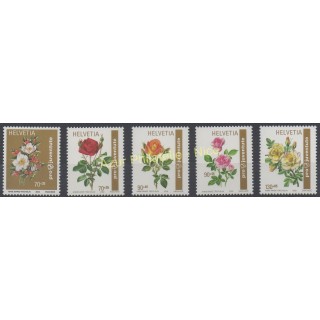 Timbres - Thème fleurs  - Suisse - 2002 - No 1734/1738