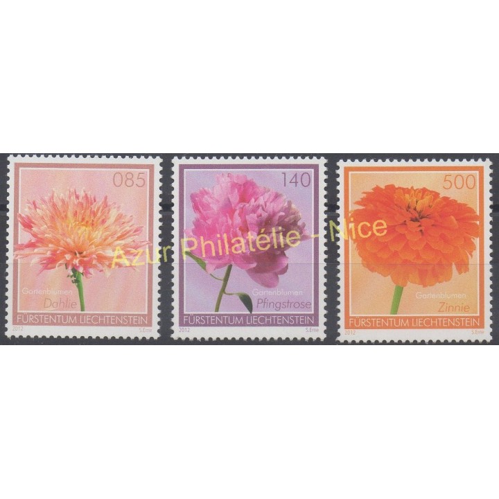 Stamps - Theme flowers - Liechtenstein - 2012 - Nb 1574/1576