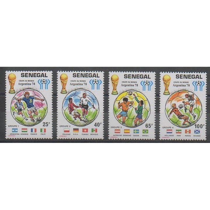 Timbres - Sénégal - 1978 - No 495/498 - Coupe du monde de football