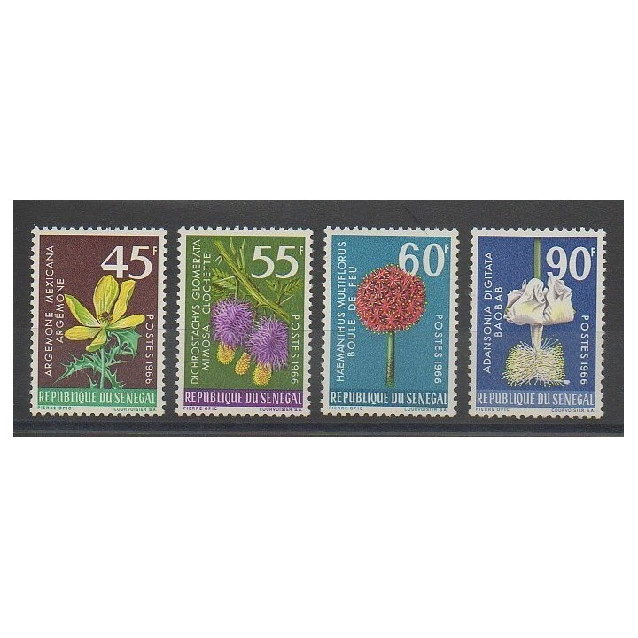 Timbres - Sénégal - 1966 - No 280/283 - Fleurs