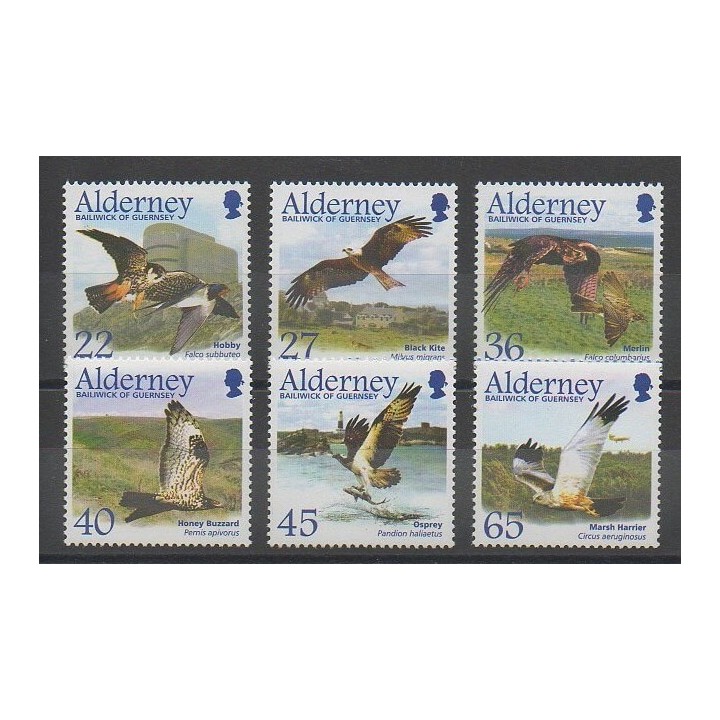 Timbres - Aurigny (Alderney) - 2002 - No 189/194 - Oiseaux