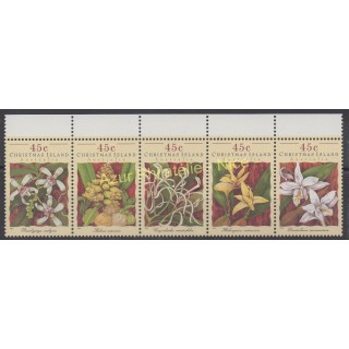 Timbres - Thème fleurs  - Christmas (Iles) - 1994 - No 405/409