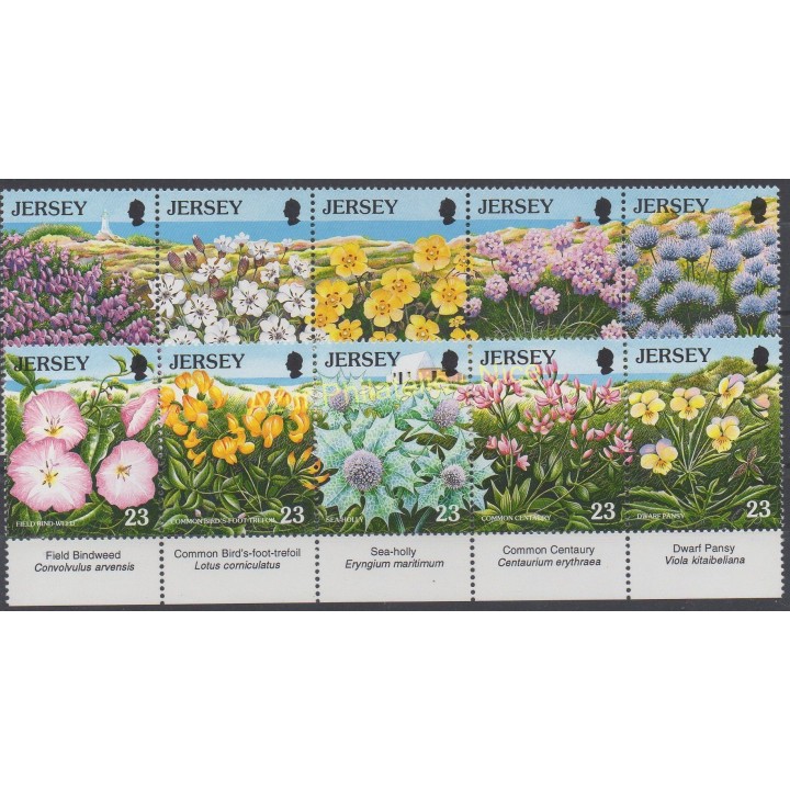 Stamps - Theme flowers - Jersey - 1995 - Nb 696/705