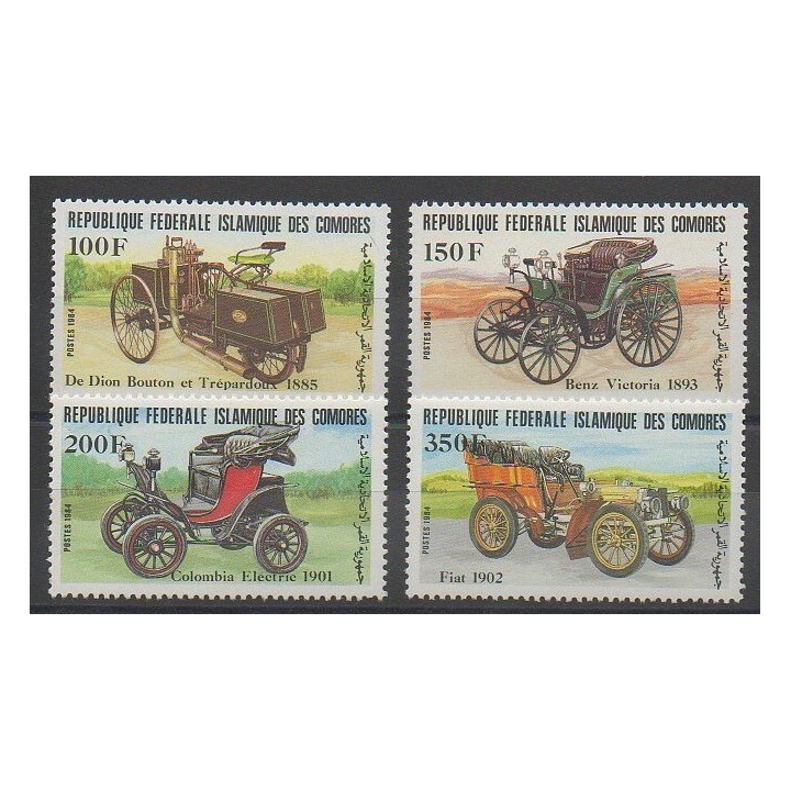 Timbres - Comores - 1984 - No 408/411 - Voitures