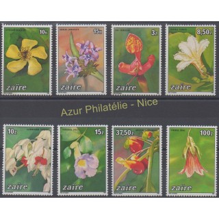 Timbres - Thème fleurs  - Zaïre - 1984 - No 1161/1168