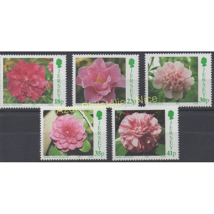 Timbres - Thème fleurs  - Jersey - 1995 - No 682/685