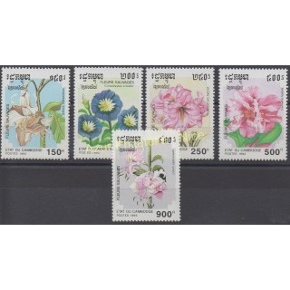Timbres - Thème fleurs  - Cambodge - 1993 - No 1107/1111