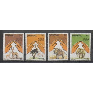 Timbres - Sénégal - 1987 - No 694/697 - Animaux - World Wide Fund