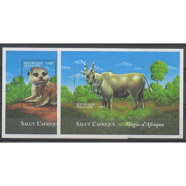 Stamps - Togo - 2000 - Nb BF329/BF330 - Animals