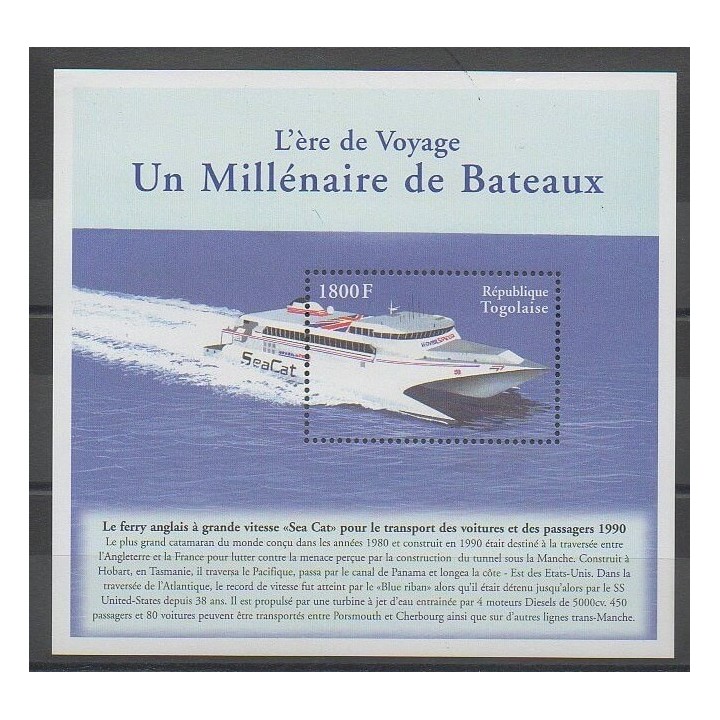 Stamps - Togo - 2000 - Nb BF334 - Boats