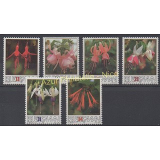 Timbres - Thème fleurs  - Man (Ile de) - 1988 - No 375/380