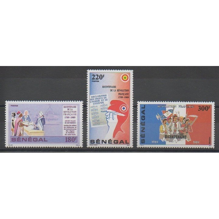 Timbres - Sénégal - 1989 - No 797/799 - Révolution Française