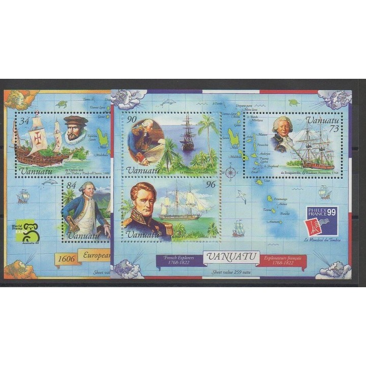 Timbres - Vanuatu - 1999 - No BF33/BF34 - Bateaux