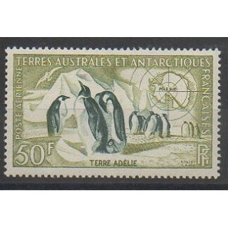 Timbres - TAAF - Poste aérienne - 1956 - No PA2 - Oiseaux - Régions polaires