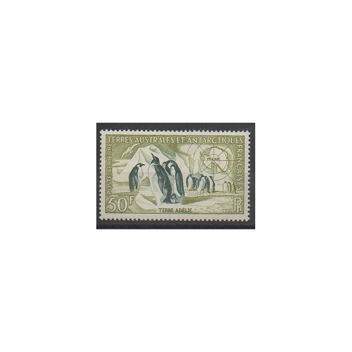Timbres - TAAF - Poste aérienne - 1956 - No PA2 - Oiseaux - Régions polaires