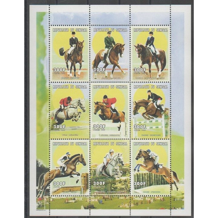 Timbres - Sénégal - 1999 - No 1401/1409 - Sports divers - Chevaux