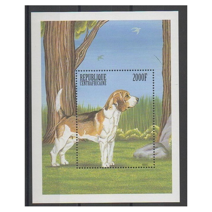Stamps - Central African Republic - 1999 - Nb BF170 - Dogs