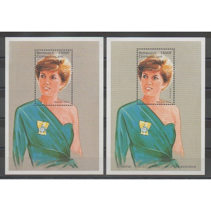 Stamps - Central African Republic - 1997 - Nb BF134/BF135 - Royalty