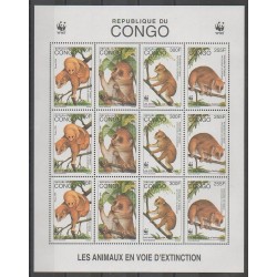 Congo (Republic of) - 1998 - Nb F1051/F1054 - Endangered species - WWF - Mamals