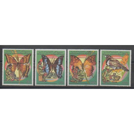 Comoros - 1989 - Nb 492/495 - Scouts - Insects