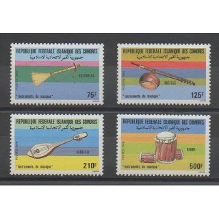 Timbres - Comores - 1986 - No 443/446 - Musique